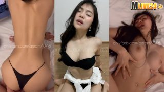 คลิปหลุด Onlyfans amam7078 น้องแอม โดนผัวจัดหนัก สาวสวยนมใหญ่หุ่นสาวแว่นขี้เงี่ยนเย็ดกับผัวจับซอยหีท่าหมาครางเสียว เย็ดไปนมเด้งไปหน้าเงี่ยนจัดขย่มควยโยกเอวร่อนหีอย่างราดปล่อยแตกเกือบแตกใน